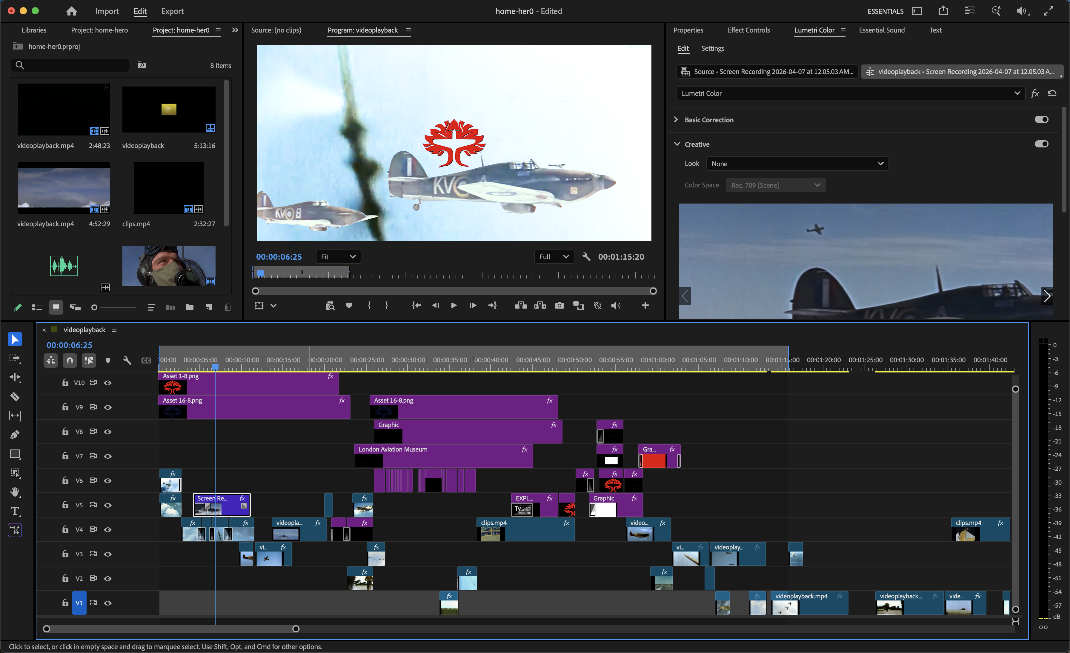Aviation video editing process screenshot one